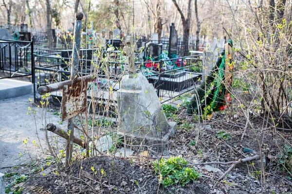 Vista Lápidas Cementerio Viejo —  Fotos de Stock