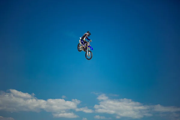 Odessa Ucrânia Agosto 2017 Piloto Profissional Fmx Freestyle Motocross Fazendo — Fotografia de Stock