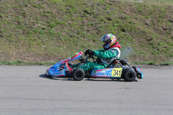 Odessa Ukraine Abril 2017 Campeonato Karting Crianças Adolescentes Adultos Kart — Fotografia de Stock