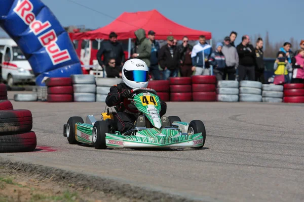 Oděsa Ukrajina Dubna 2017 Motokár Děti Mládež Dospělé Motokárách Ovladače — Stock fotografie