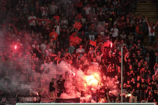 Odessa Ucrania Julio 2017 Shakhtar Dynamo Match Football Fans Tribune — Foto de Stock