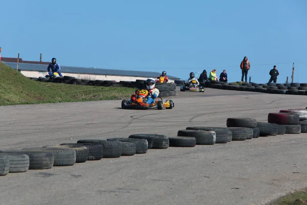 Odessa Ucraina Aprile 2017 Campionato Karting Bambini Adolescenti Piloti Kart — Foto Stock