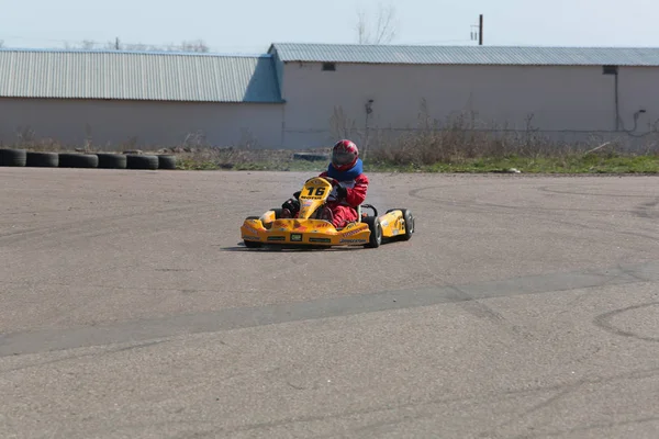 Odessa Ukraine April 2017 Kartmeisterschaft Kinder Jugendliche Und Erwachsene Kartfahrer — Stockfoto