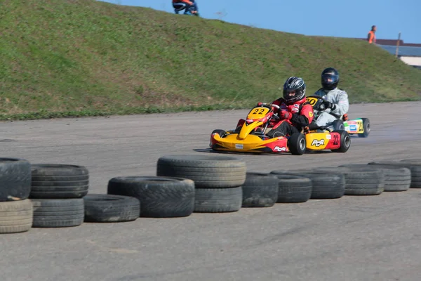 Odessa Ukraine Abril 2017 Campeonato Karting Crianças Adolescentes Adultos Kart — Fotografia de Stock