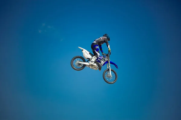 Odessa Ukrajna 2017 Augusztus Szakmai Lovas Fmx Freestyle Motocross Egy — Stock Fotó