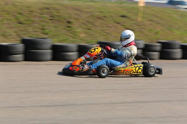 Odessa Ukraine Abril 2017 Campeonato Karting Crianças Adolescentes Adultos Kart — Fotografia de Stock