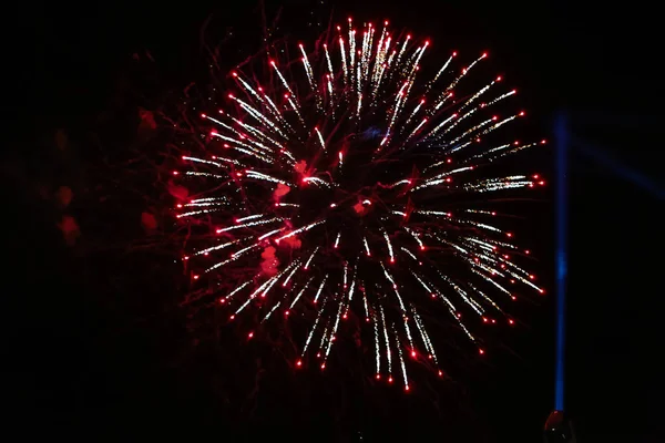 View Fireworks Exploding Night Sky — Stock Photo, Image