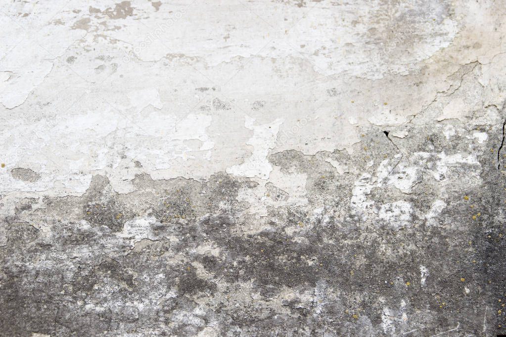 Concrete wall with whitewash layer, background photo texture