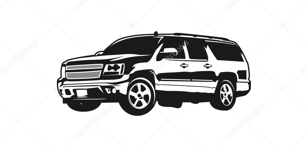 Vector illustration SUV or Sport Utility Vehicle
