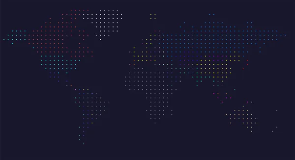 ベクトル点線の世界地図。世界の政治地図. — ストックベクタ