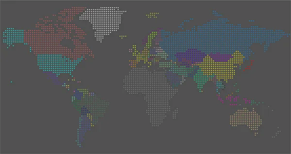 ベクトル点線の世界地図。世界の政治地図. — ストックベクタ