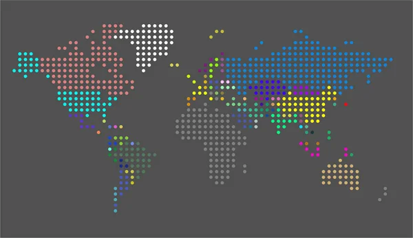 Mappa del mondo punteggiata vettoriale. Una mappa politica del mondo . — Vettoriale Stock