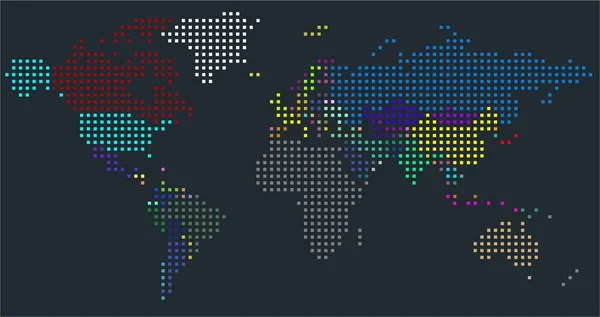 Vektor szaggatott világtérkép. A világ politikai térképe. — Stock Vector