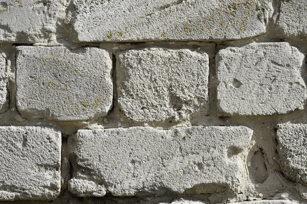 Metselwerk Witte Oude Baksteen Met Een Muur — Stockfoto