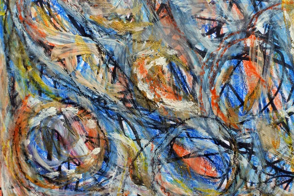 Soyut renkli arkaplan. Motley boyası. Tuvaldeki renk noktalarını karıştırıyorum. Soyut dışavurumculuk tarzında bir tutum.