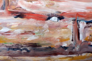 Boya lekeleri. Tuğla işi. Kahverengi tonlarda soyut çizim.