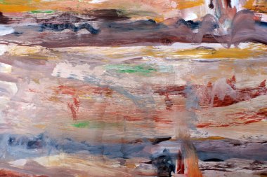 Boya lekeleri. Tuğla işi. Kahverengi tonlarda soyut çizim.