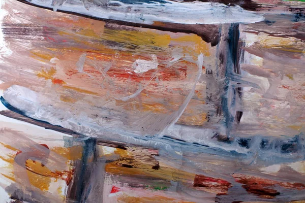 Kahverengi tonlarda soyut çizim. Boya lekeleri. Tuğla işi ögesi.