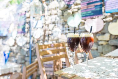 Soğuk kahve cam açık kafe