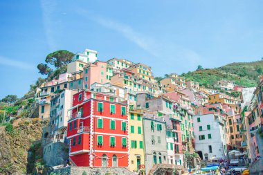 Cinque Terre, Liguria, İtalya 'da Riomaggiore