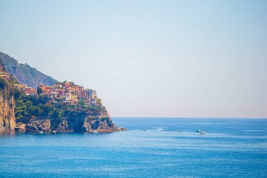 Güzel ve rahat Köyü, Corniglia Cinque Terre yedekte çarpıcı görünümü