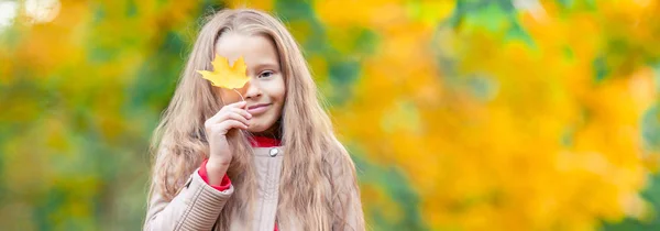 Adorabile bambina in bella giornata d'autunno all'aperto — Foto Stock