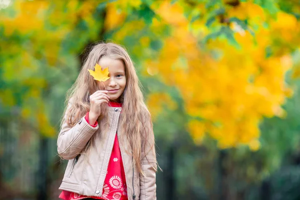 Menina adorável no belo dia de outono ao ar livre — Fotografia de Stock