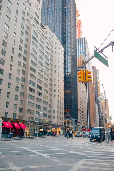 Beautiful street of New York City and America, January 01th, 2018 in Manhattan, New York City. — Stock Photo, Image