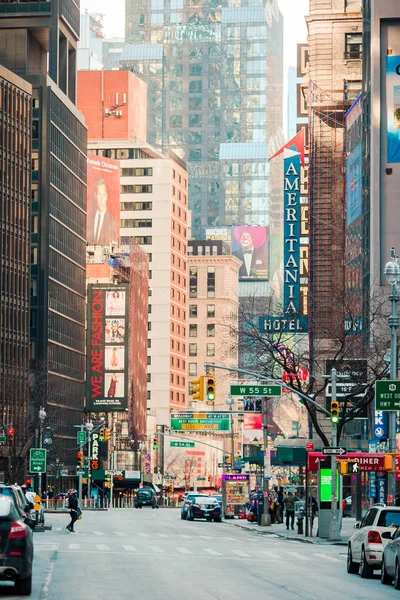 Hermosa calle de Nueva York y América, 01 de enero de 2018 en Manhattan, Nueva York . —  Fotos de Stock