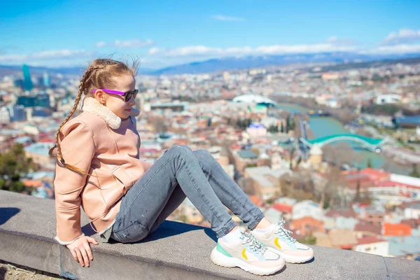 Tbilisi city panorama. Old city, new Summer Rike park, river Kura, the European Square and the Bridge of Peace — Stock Photo, Image