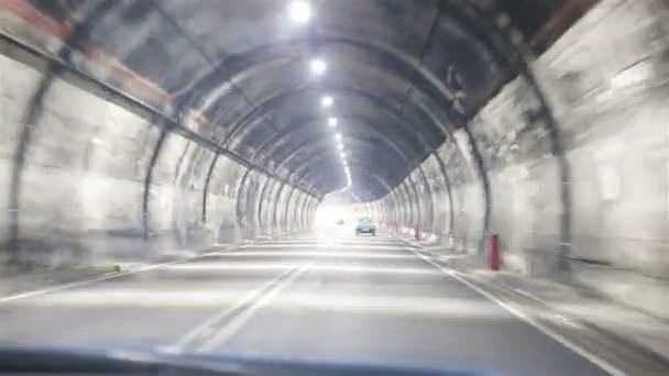 Highway road tunnel in Italy — Stock Video