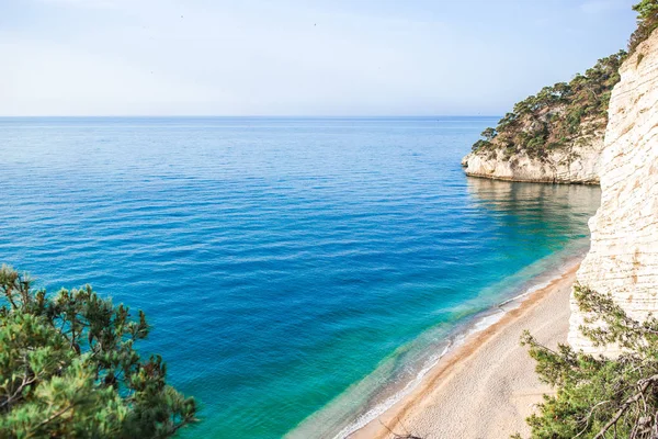 Beautiful beach in the reserve Gargano above view — Stock Photo, Image