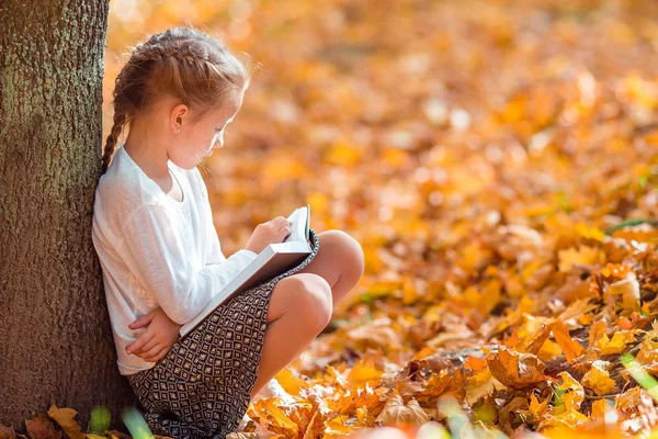 Retrato de adorável menina ao ar livre no belo outono — Fotografia de Stock
