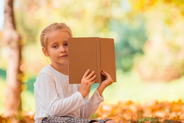 Porträt eines entzückenden kleinen Mädchens im Freien bei schönem Herbst — Stockfoto