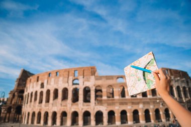 Küçük uçak modeli arka plan Kolezyum, Roma, İtalya