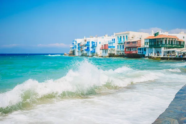 Hermosa Venecia en la isla de Mykonos en Grecia, Cícladas —  Fotos de Stock