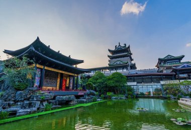 GuanghzOu, Çin - 4 Ekim 2019: Kanton Opera Sanat Müzesi Guangzhou Çin 'inde Kanton opera kültürünün merkezidir..