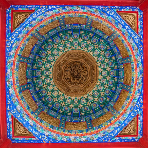 Beijing Κινα Μαΐου 2019 Παραδοσιακό Κινέζικο Σχέδιο Στο Ταβάνι Στο Royalty Free Εικόνες Αρχείου