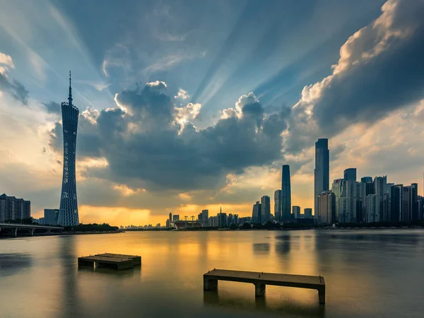Langit Lanskap Arsitektur Perkotaan Guangzhou — Stok Foto