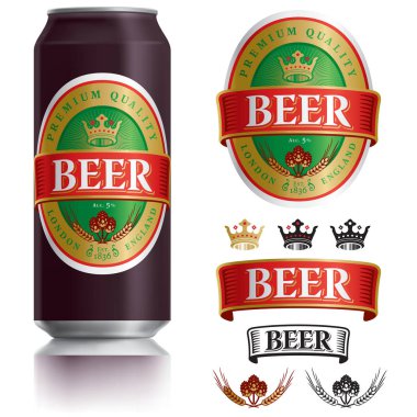 Bira etiket vektör siyah içkiler görsel olabilir 500ml
