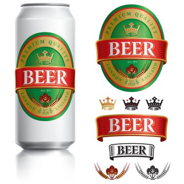 Bira etiket vektör siyah içkiler görsel olabilir 500ml