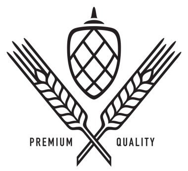 Çavdar, ya da buğday ve arpa veya atlama sayısı içeren görsel grafik simgeler, vektör kimliği