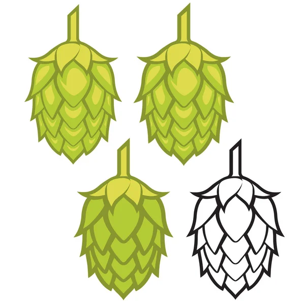 Hops vetor ícone gráfico visual ou logotipo, ideal para cerveja, robusto , — Vetor de Stock