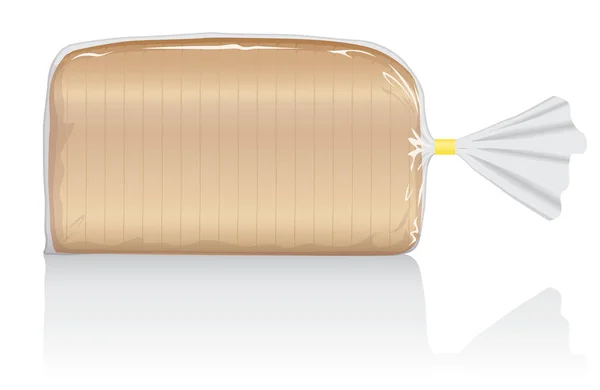 Sliced white bread loaf vector visual in clear bag — Stock Vector