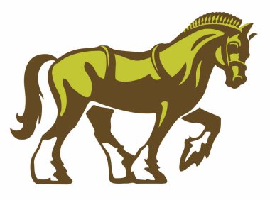 Shire atı taslak at ağır at logo vektör