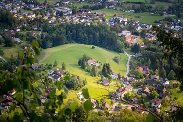Bad Goisern Içinde Evlerin Havadan Görünümü Hallstattersee Köyü Yukarı Avusturya — Stok fotoğraf