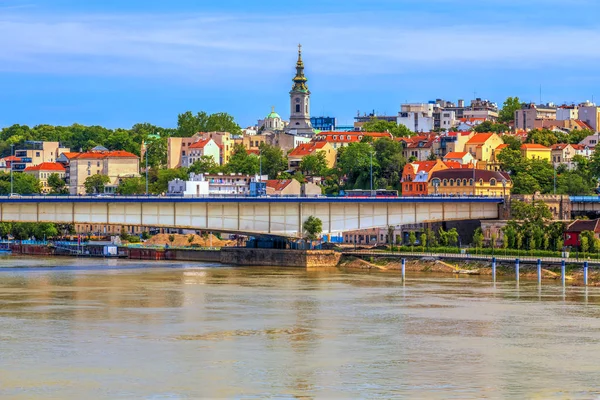 Мост Историческом Центре Белграда Берегу Реки Савы — стоковое фото