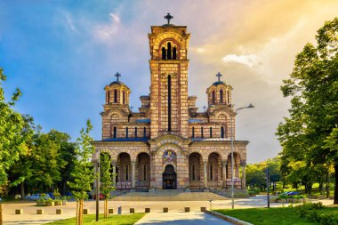 Belgrad 'daki Tasmajdan parkında St. Mark Kilisesi.