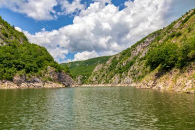 Uvac Nehri Kanyonu 'nda. Sırbistan 'ın güneybatısında özel doğa rezervi ve popüler turizm beldesi.