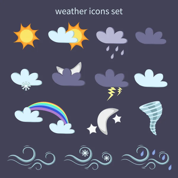 Weather Icons Set Vector Image — Stock Vector